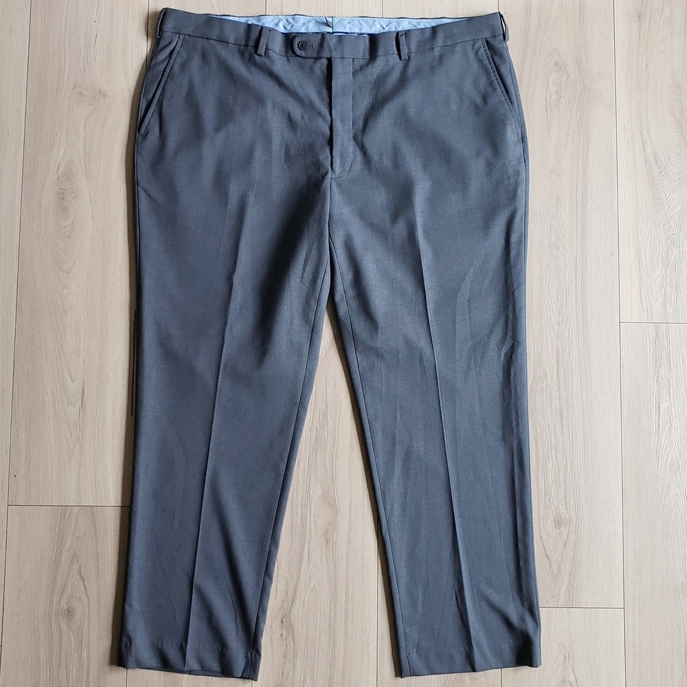 JV Pants Mens 46R Gray Wool Reflex Stretch Dress Trouser Slacks Business